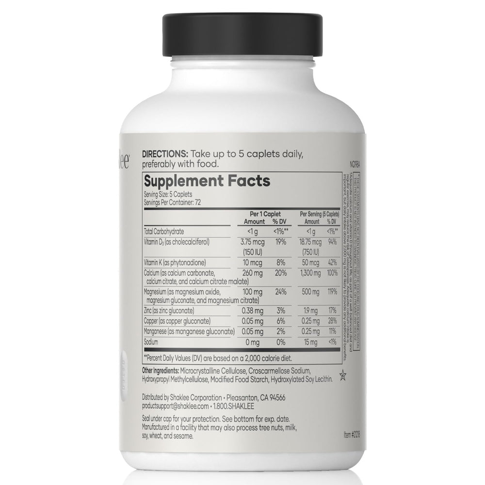 Shaklee OsteoMatrix 360-caplet bottle promotes consistent calcium intake