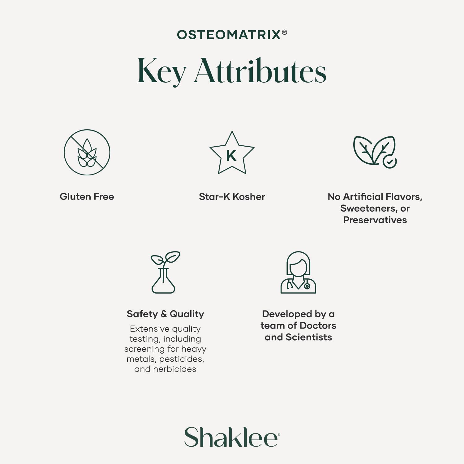 Shaklee OsteoMatrix emphasizes absorption and mineral balance