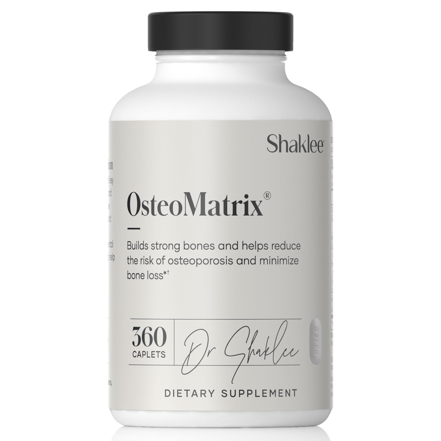 Shaklee OsteoMatrix bottle with caplets for daily bone support