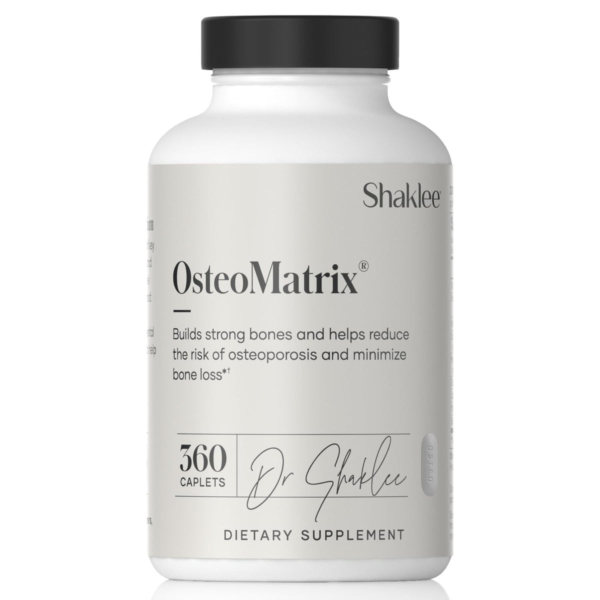 Shaklee OsteoMatrix bottle with caplets for daily bone support