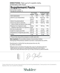 Shaklee OsteoMatrix nutrition label highlights key minerals