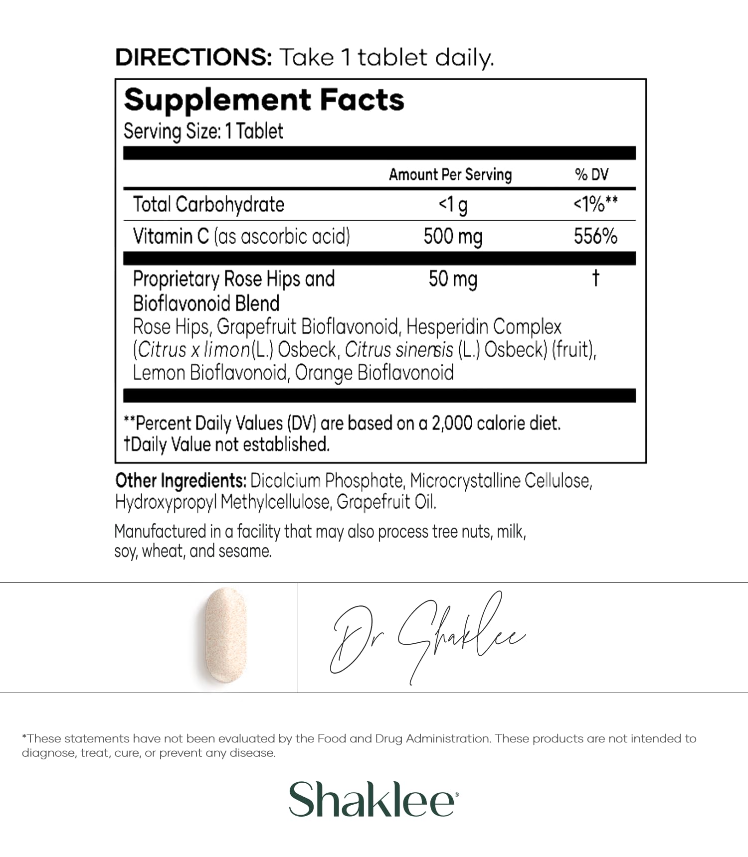Shaklee Vita-C 500mg capsules close-up showing capsule texture and potency