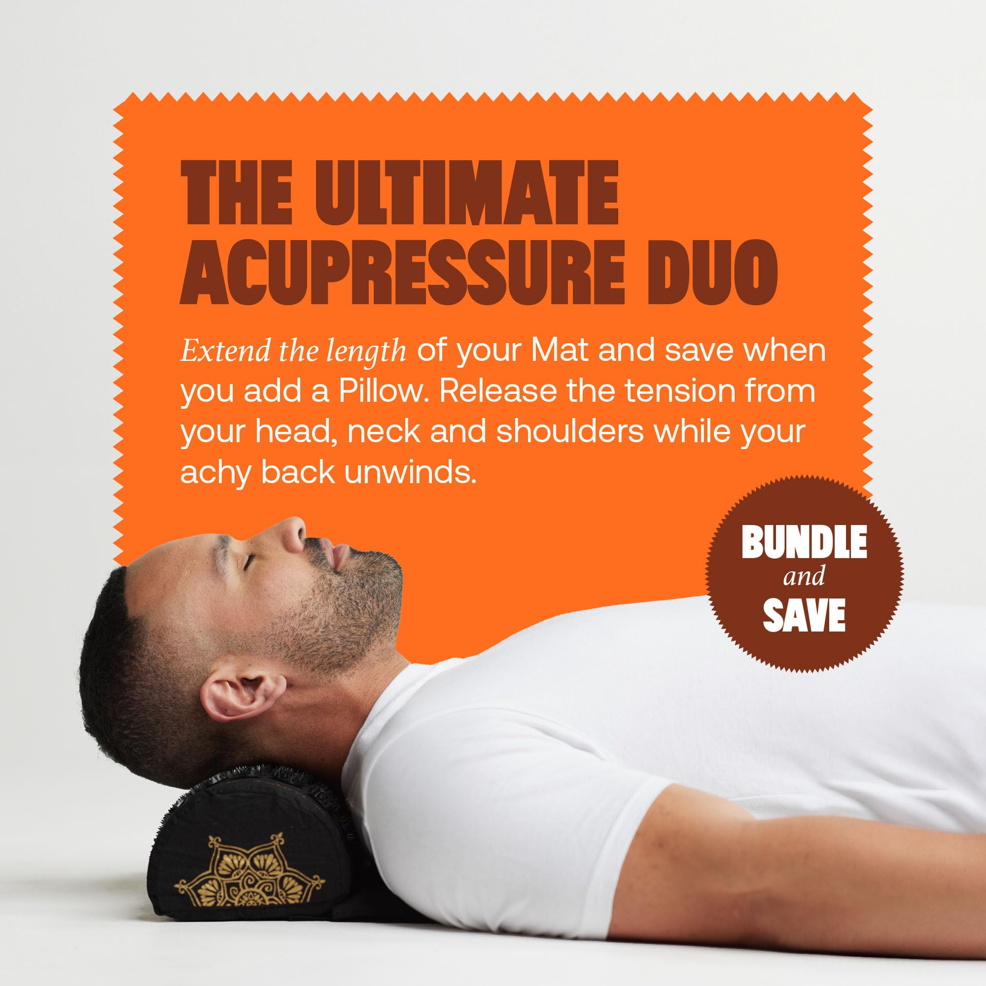 ShaktiMat pillow pair complements mat for full-body downtime and comfort.