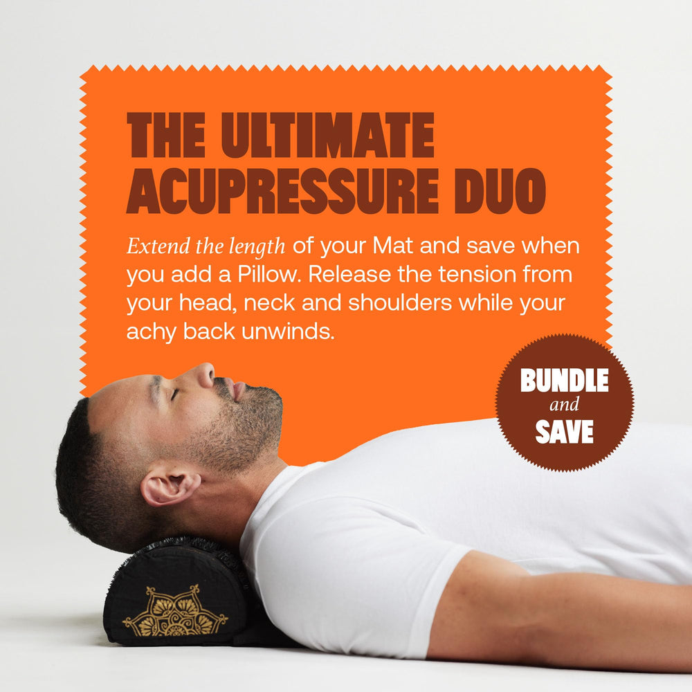 ShaktiMat pillow pair complements mat for full-body downtime and comfort.