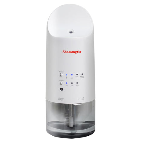 Shammgria 2026 wall-mount diffuser on a socket delivering continuous ambient aroma