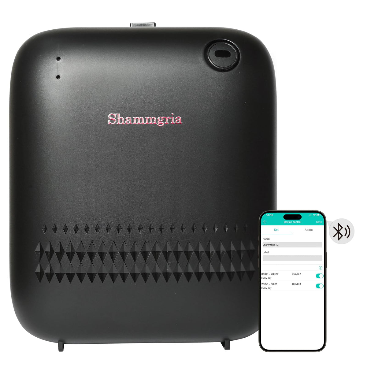 Shammgria battery-powered diffuser front view with 150ml capacity for long-lasting aroma