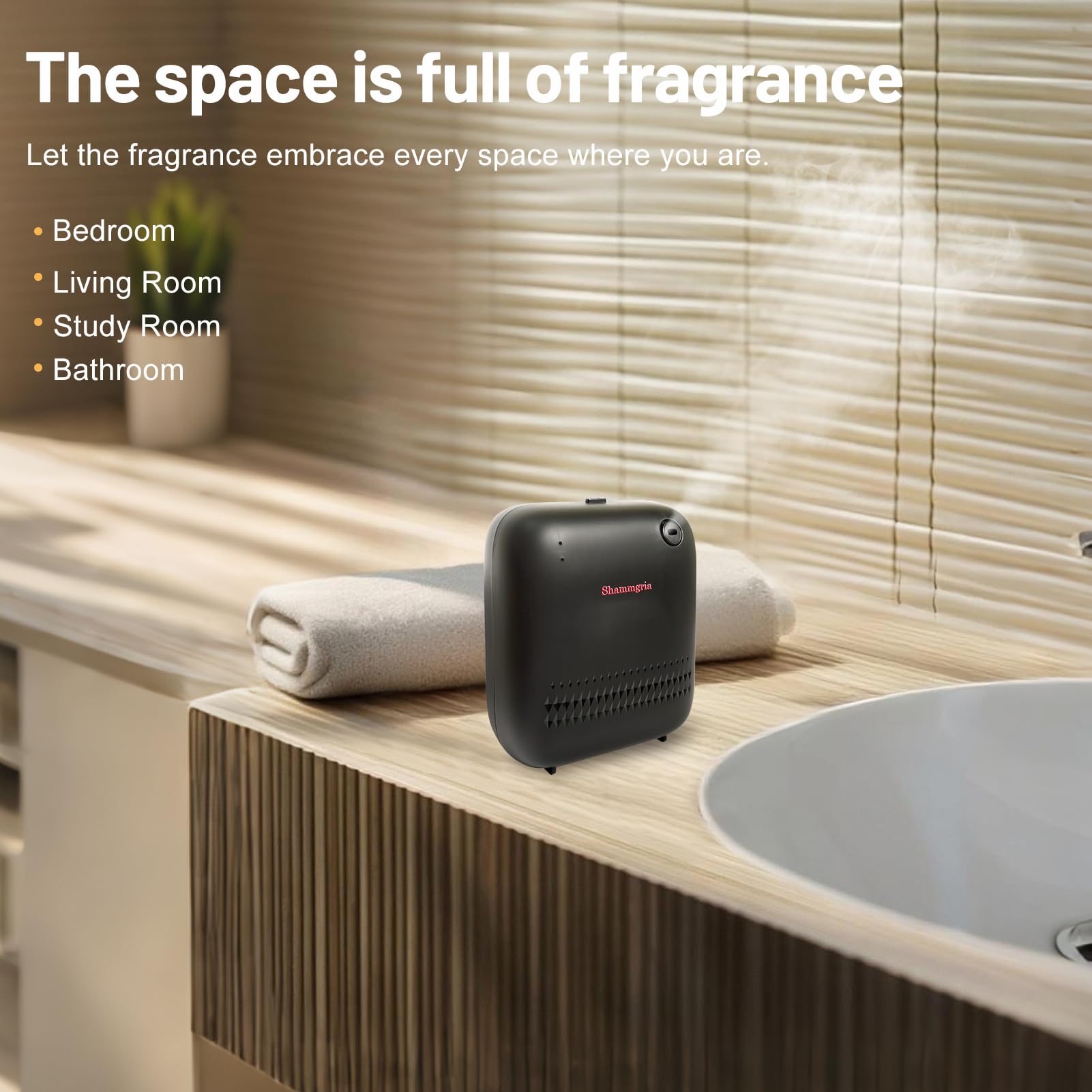 Shammgria diffuser 150ml capacity supports extended fragrance sessions