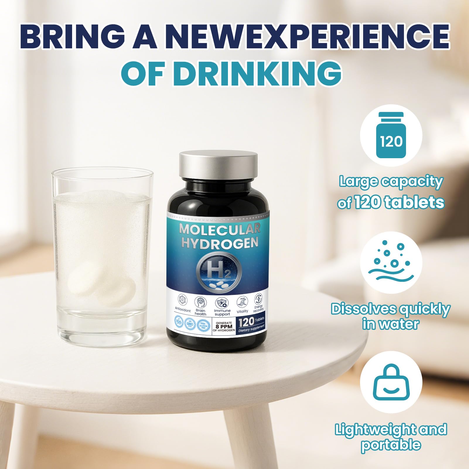 Packaging shows SHANDR bottle with 120 tablets for daily use.