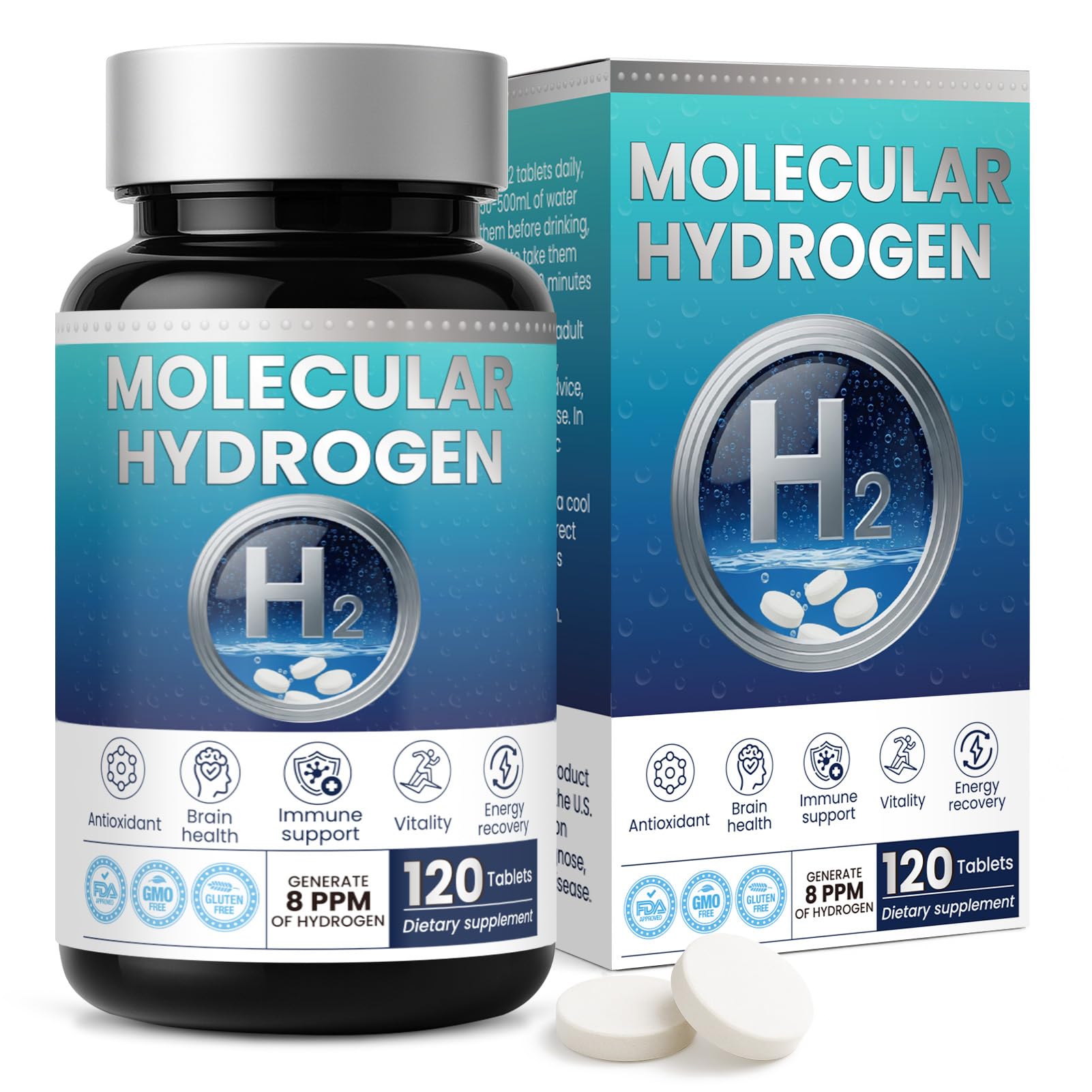 SHANDR hydrogen water tablets in bottle for convenient on-the-go hydration.