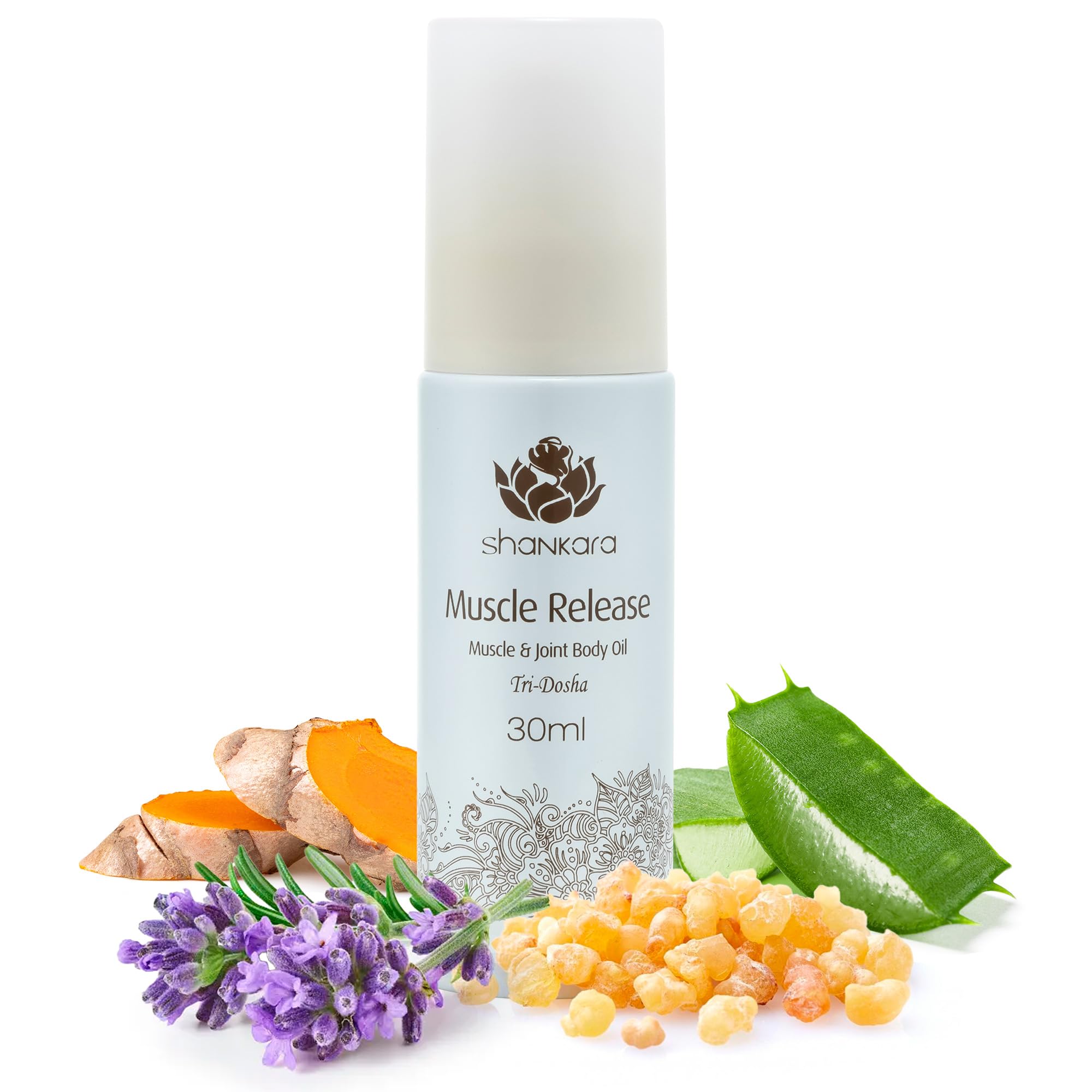 Shankara body massage oil bottle pour for deep tissue relief after workouts.