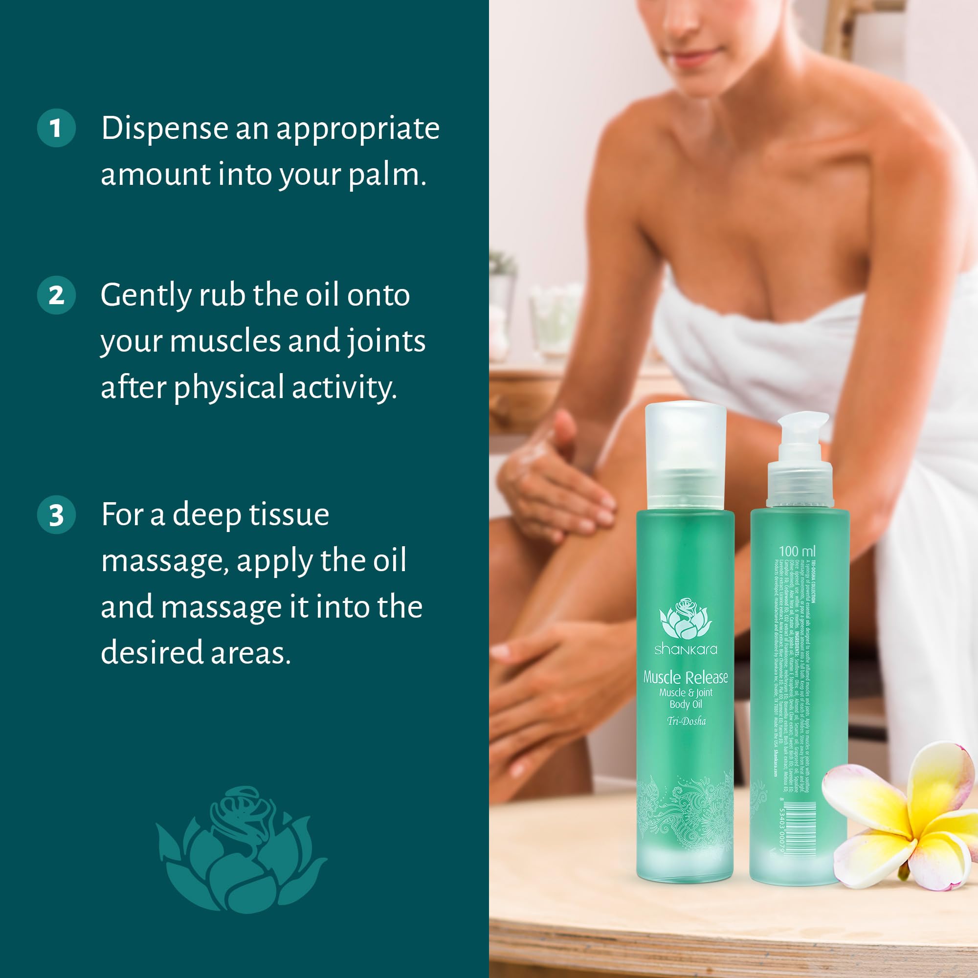 Shankara body oil after shower for daily moisturization and silky skin.