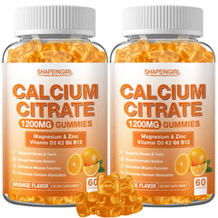 Shapeingirl calcium gummies in orange flavor for daily bone support and energy.
