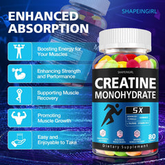 Shapeingirl Creatine Gummies close-up of chewy fruit bites for clean muscle support
