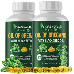 Shapeingirl Oregano Oil softgel bottle suggesting immune support potential