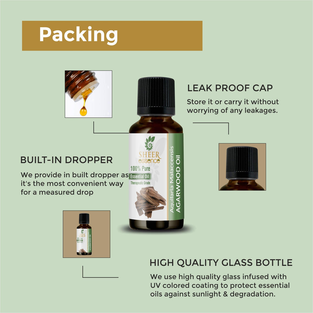 DIY beauty blend concept using Sheer Essence agarwood oil.