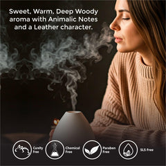 Label on Sheer Essence agarwood oil confirms therapeutic-grade quality.