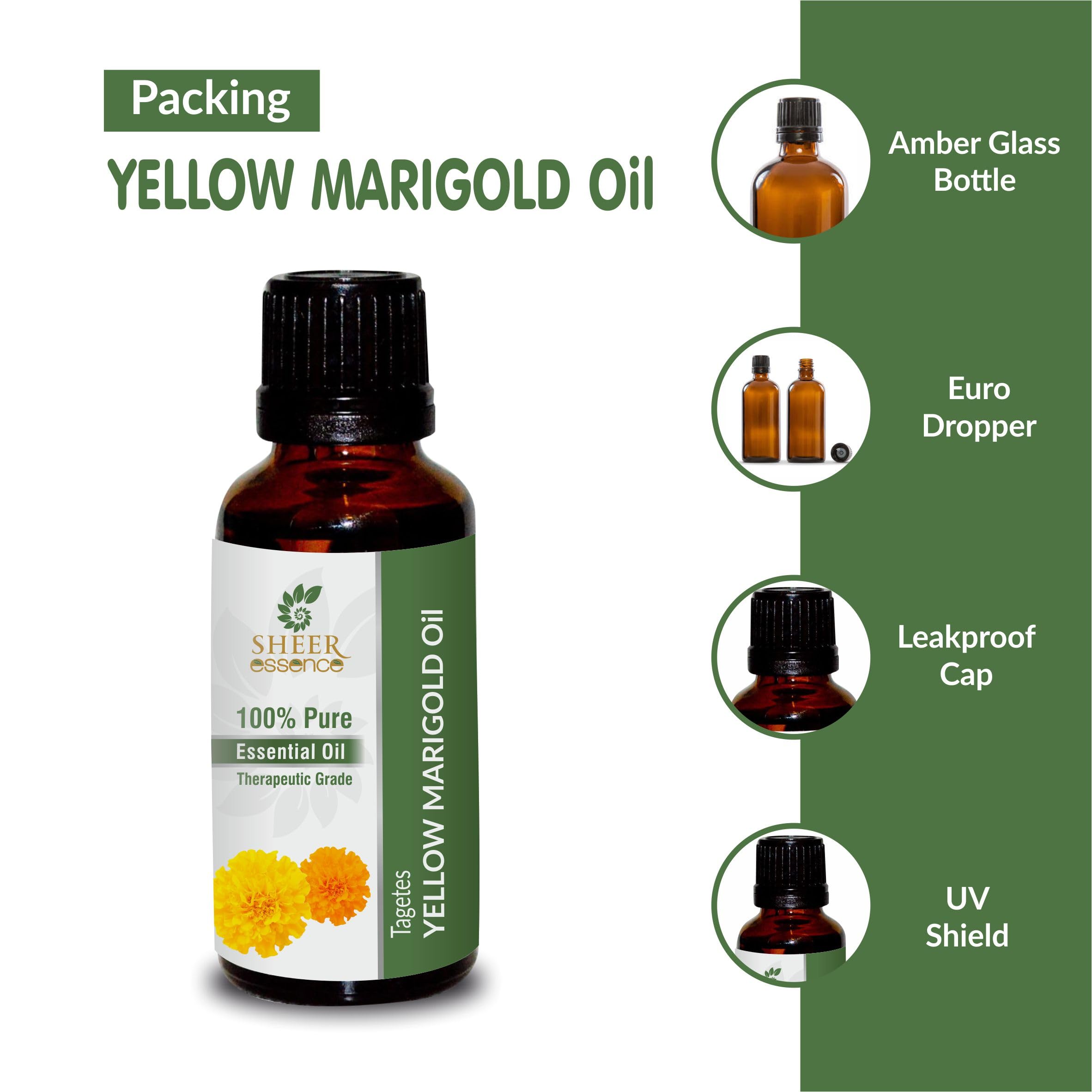 Sheer Essence Tagetes oil for personal wellness ritual.