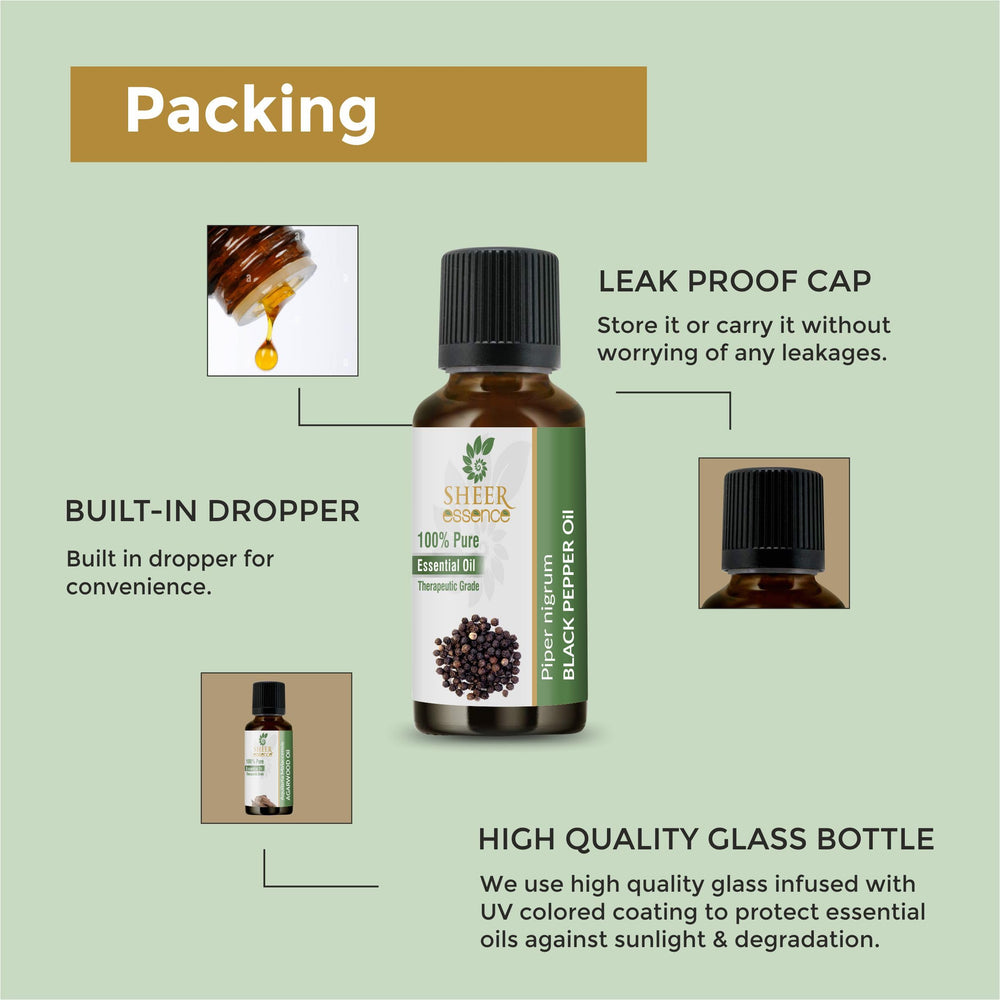Aromatherapy setup with diffuser and Sheer Essence pepper oil.