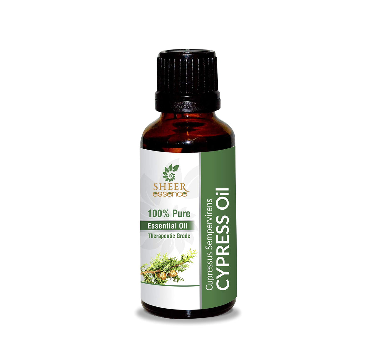 Sheer Essence Cypress Oil bottle—pure aroma for diffusing and blends.
