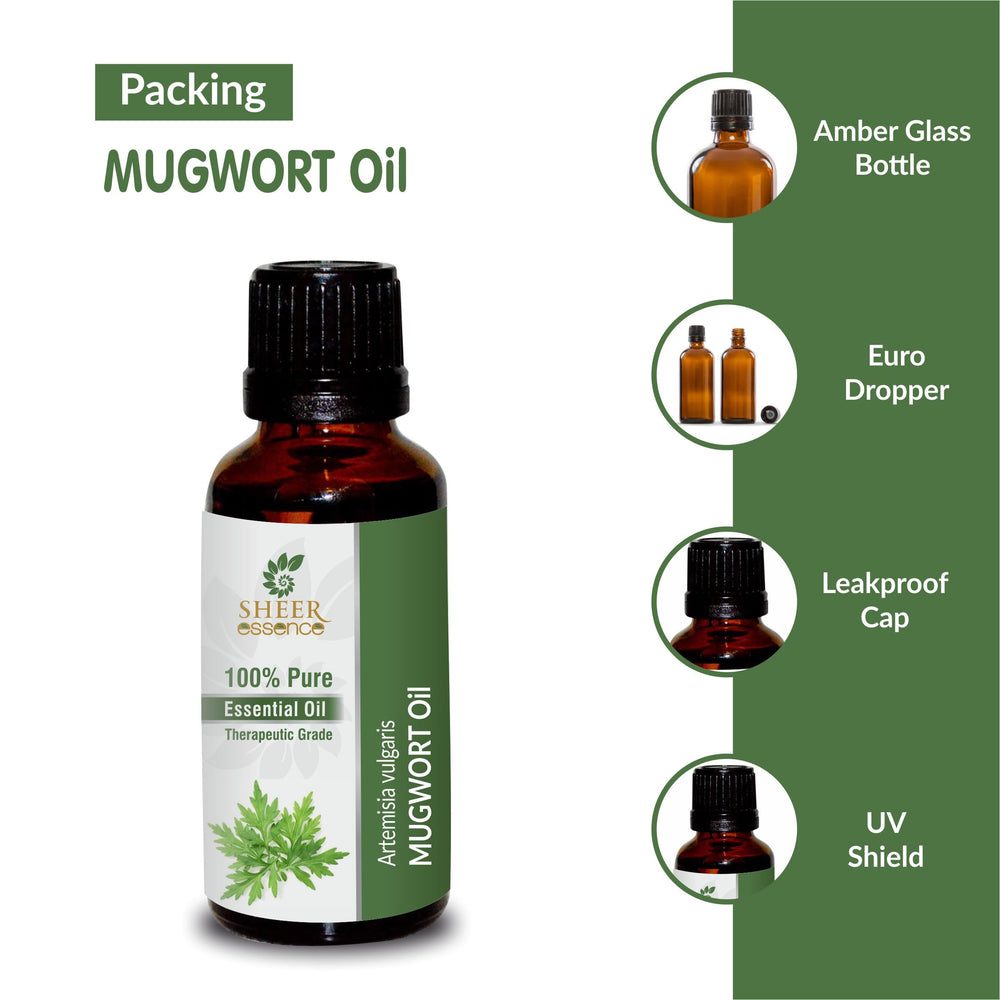 Sheer Essence Mugwort Oil packaging compact bottle for travel use