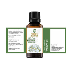 Sheer Essence Yarrow Oil bottle close-up shows pure essential quality