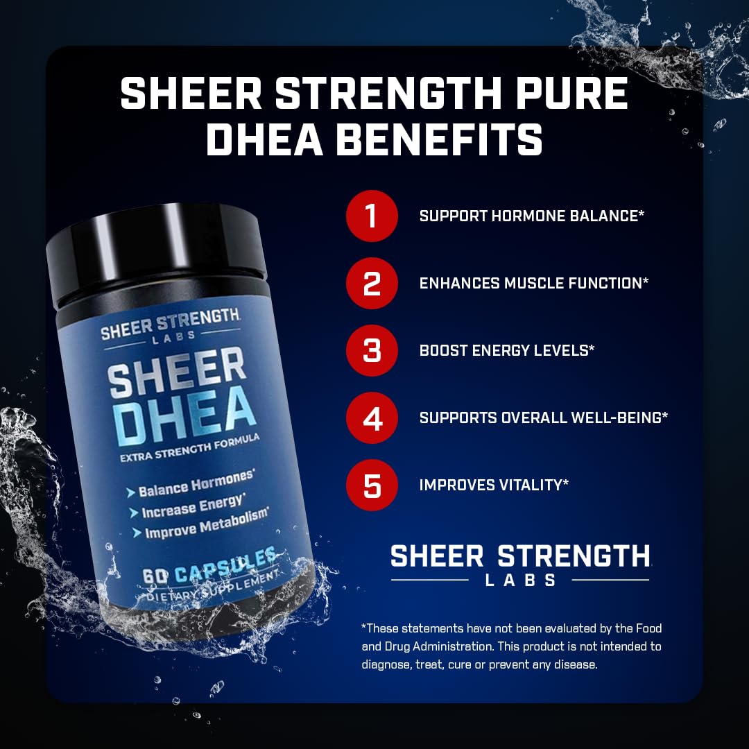 Sheer Strength DHEA USA man workout scene emphasizes energy during sessions.
