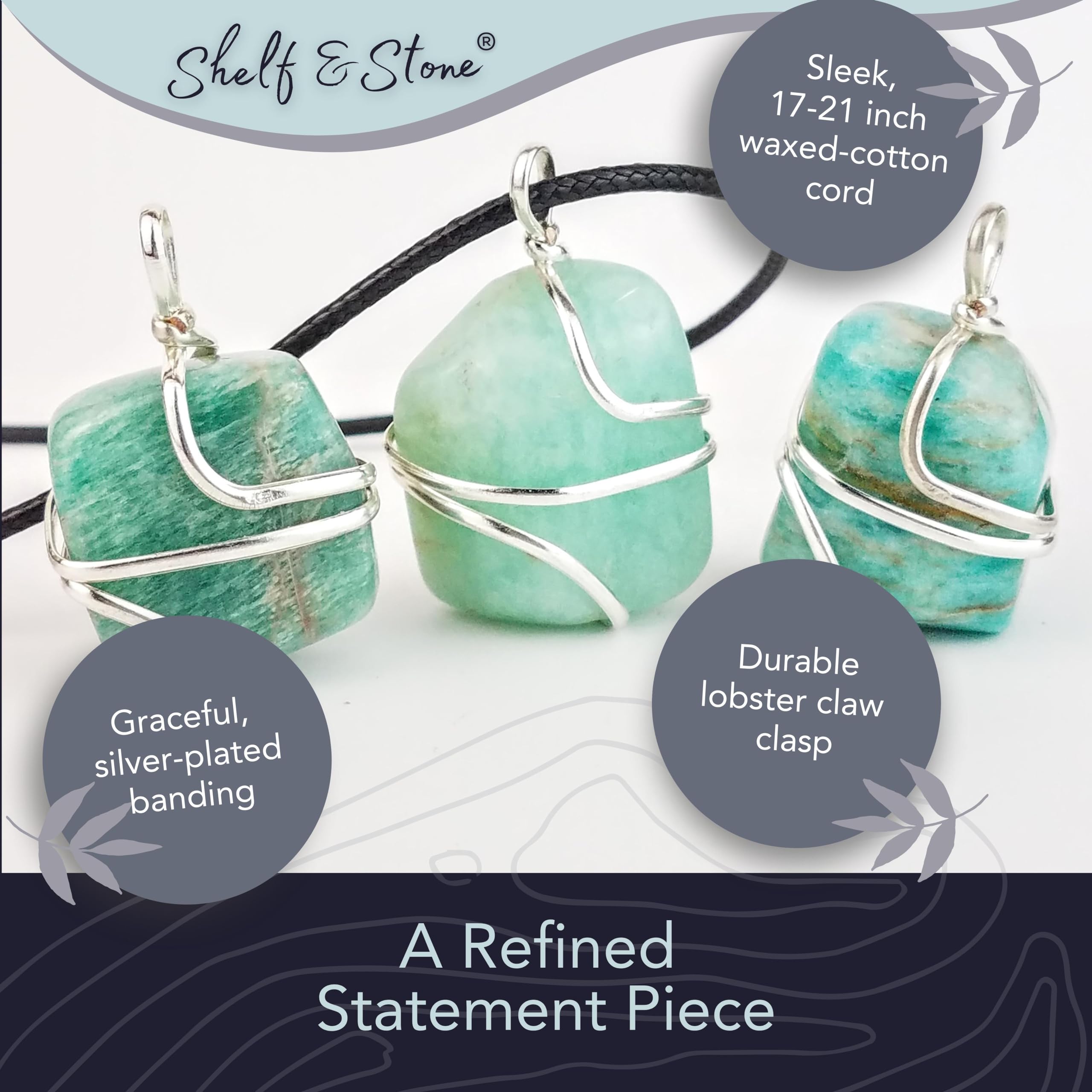 Worn model displays unisex necklace suitable for everyday use by Shelf and Stone.