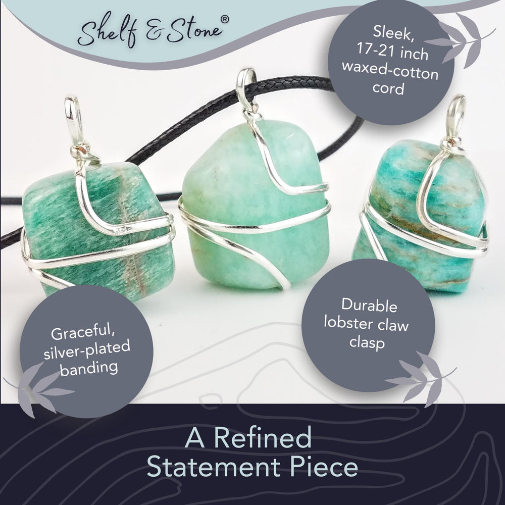 Worn model displays unisex necklace suitable for everyday use by Shelf and Stone.