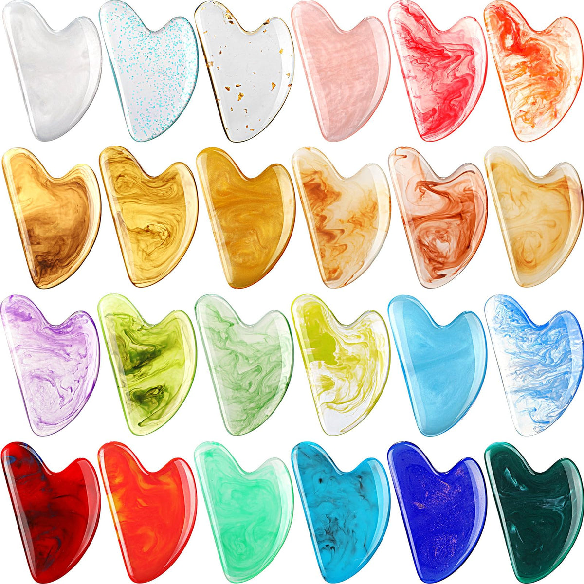 Sherr 24 colors heart-shaped gua sha for facial massage and relaxation