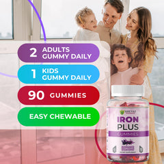 Shevat Vitamins chewable iron gummies pour for easy daily iron intake