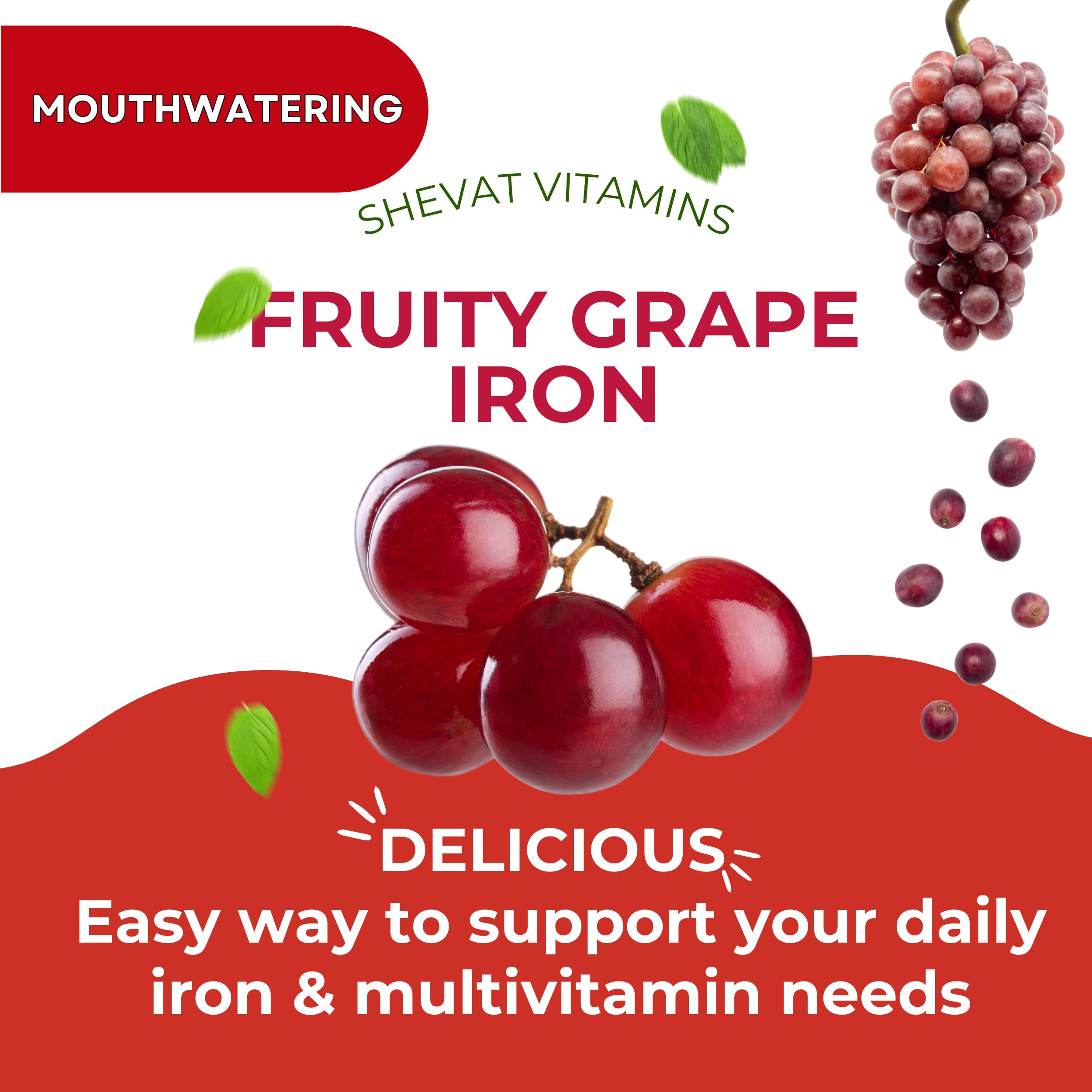 Shevat Vitamins womens iron gummies packaging clearly labeled for daily use
