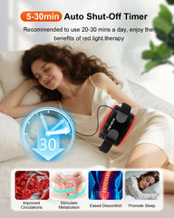 SHEVIEW timer display on red light therapy pad for session planning