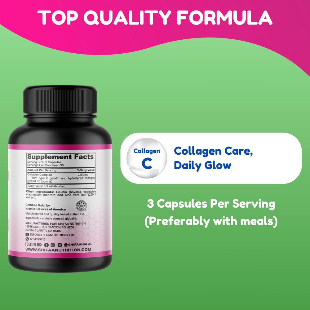 SHIFAA NUTRITION manufacturing in an FDA-registered, GMP-certified facility signals quality control.