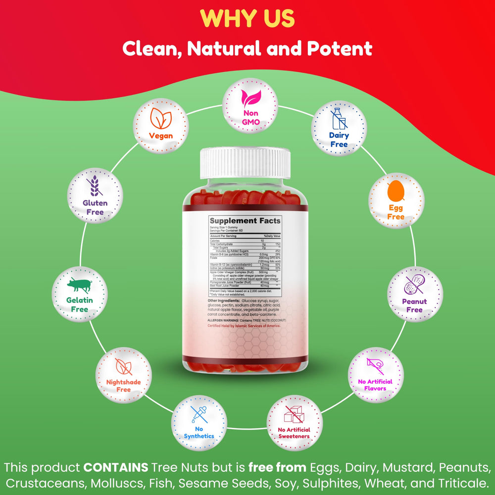 SHIFAA NUTRITION gummies in natural apple flavor for easy daily use.