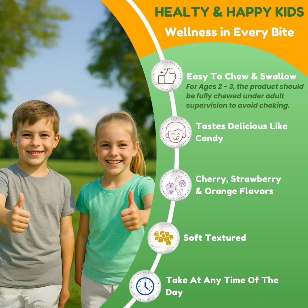 SHIFAA NUTRITION halal kids multivitamin gummies vibrant packaging appeals to parents.