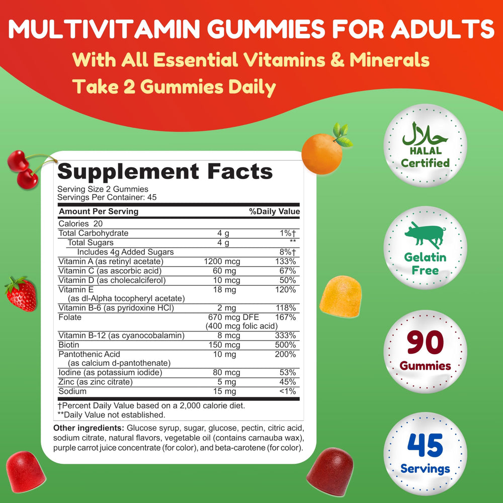 SHIFAA NUTRITION gummies closeup show fruity flavors and tasty daily vitamins.
