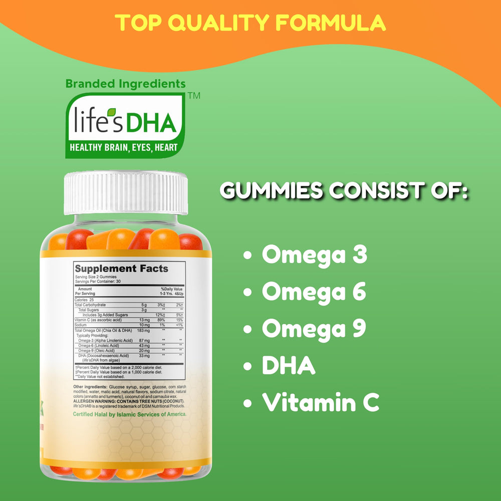 SHIFAA NUTRITION fruit-flavor gummies with algae DHA