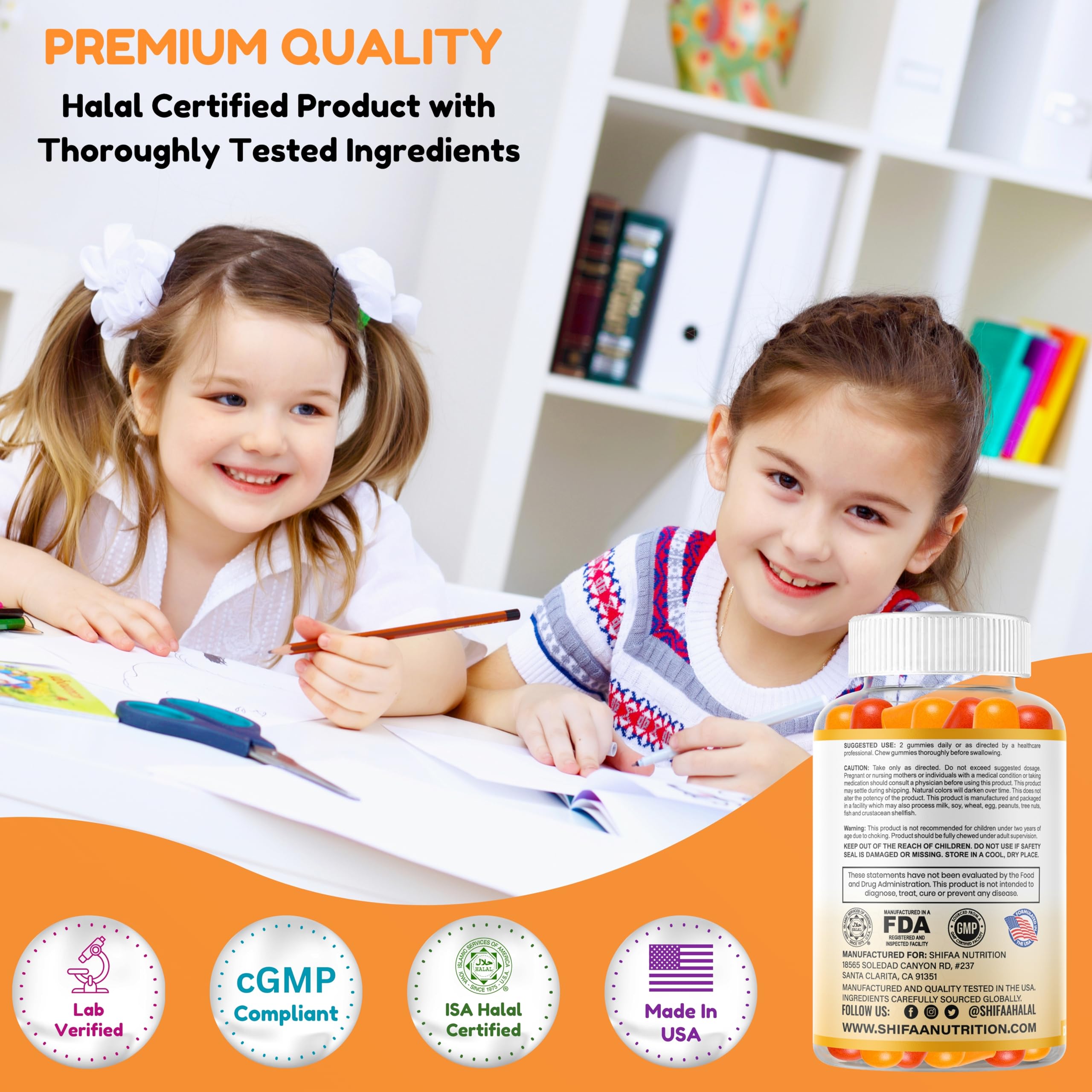 SHIFAA NUTRITION gelatin-free gummies with no animal ingredients