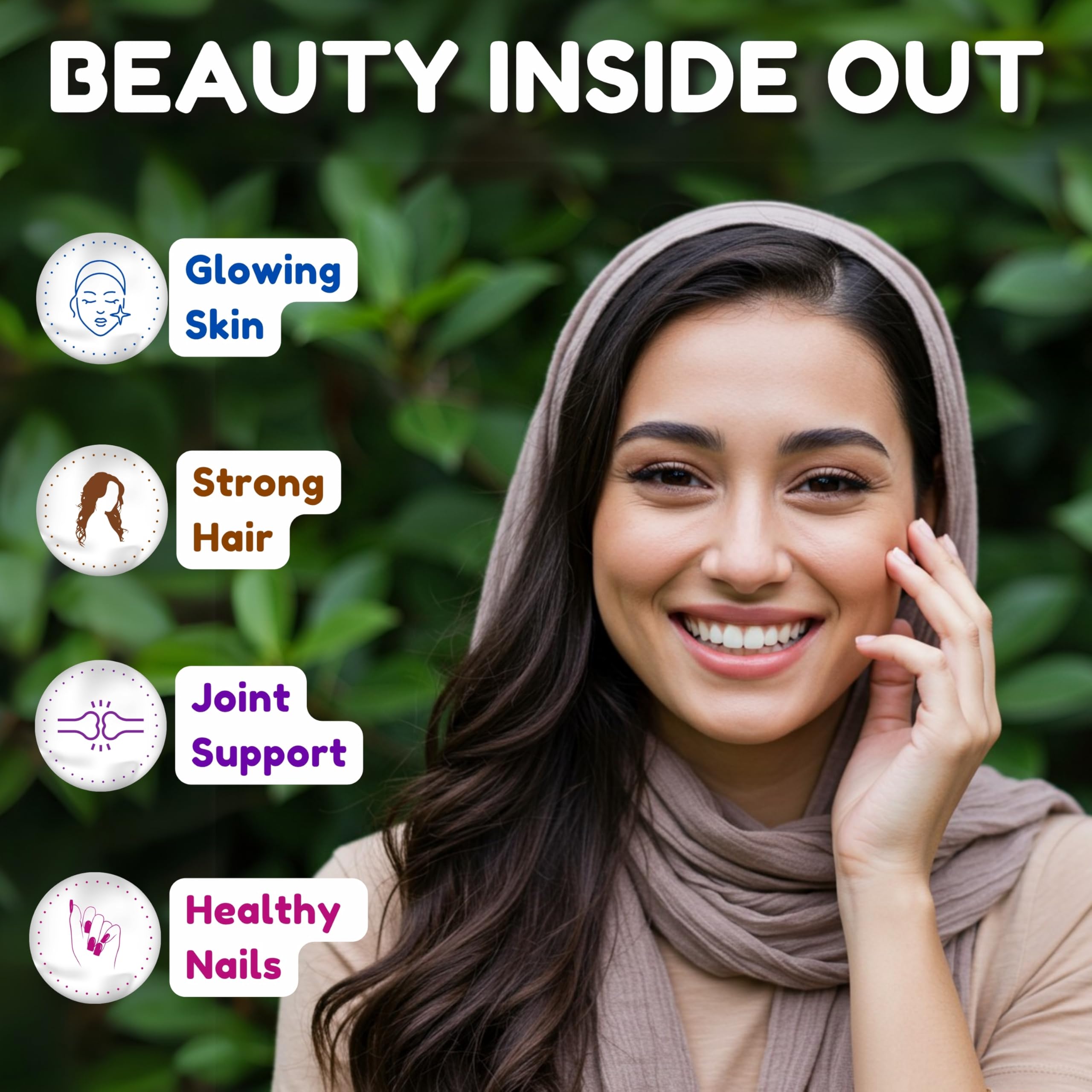 SHIFAA NUTRITION collagen skin glow emphasizes potential radiance from daily supplementation.