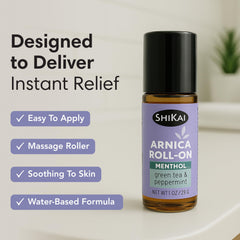 ShiKai Arnica Roll On formula-botanicals reveals arnica and peppermint for refreshing skin care