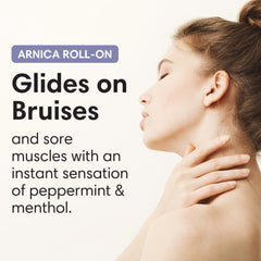 ShiKai Arnica Roll On rollerball close-up emphasizes cooling menthol for quick relief