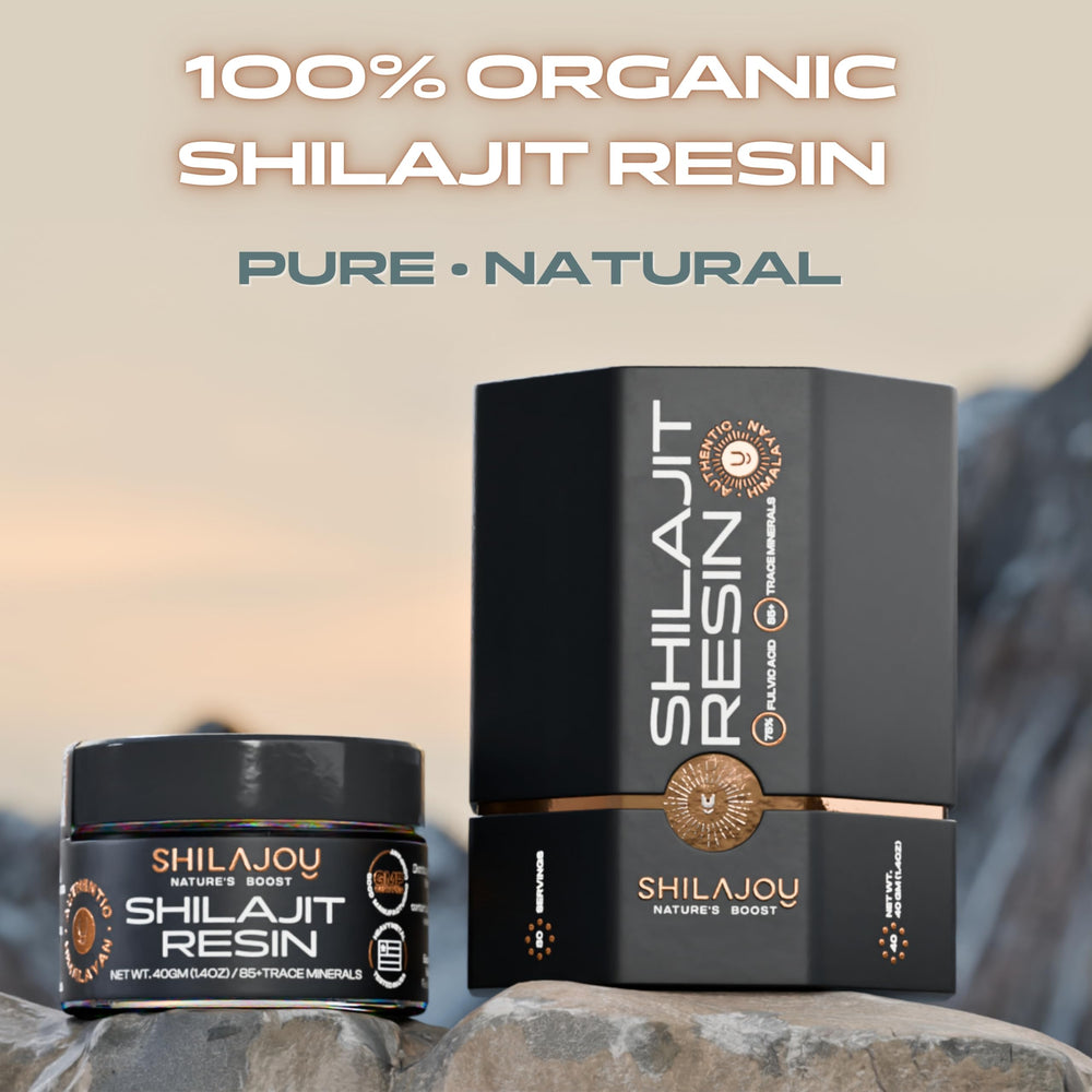 SHILAJOY Shilajit Resin poured into liquid for easy daily mix