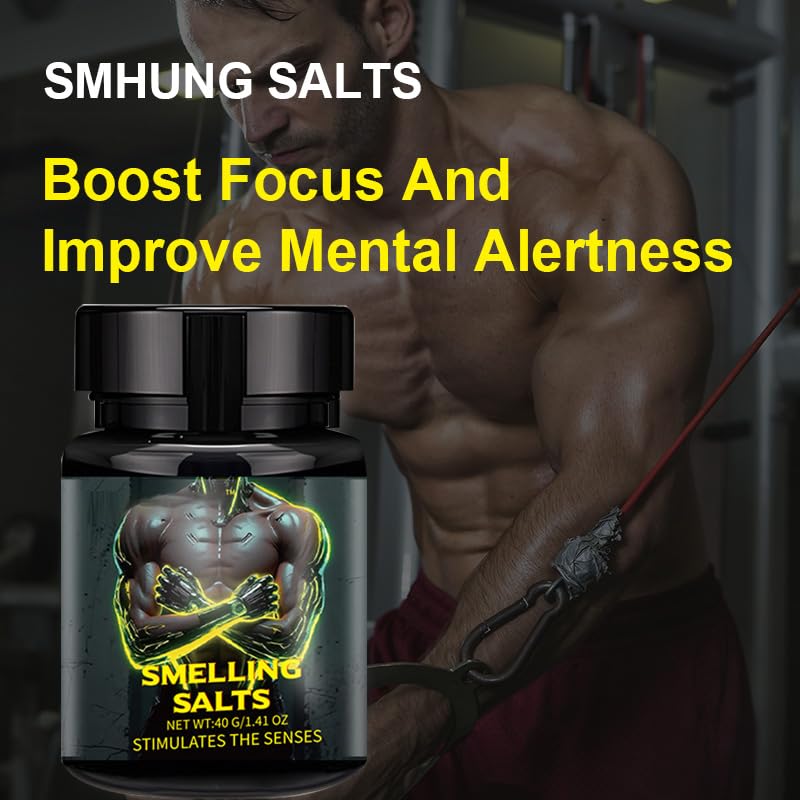 Shileoo smelling salts close-up crystals, quick energy boost.