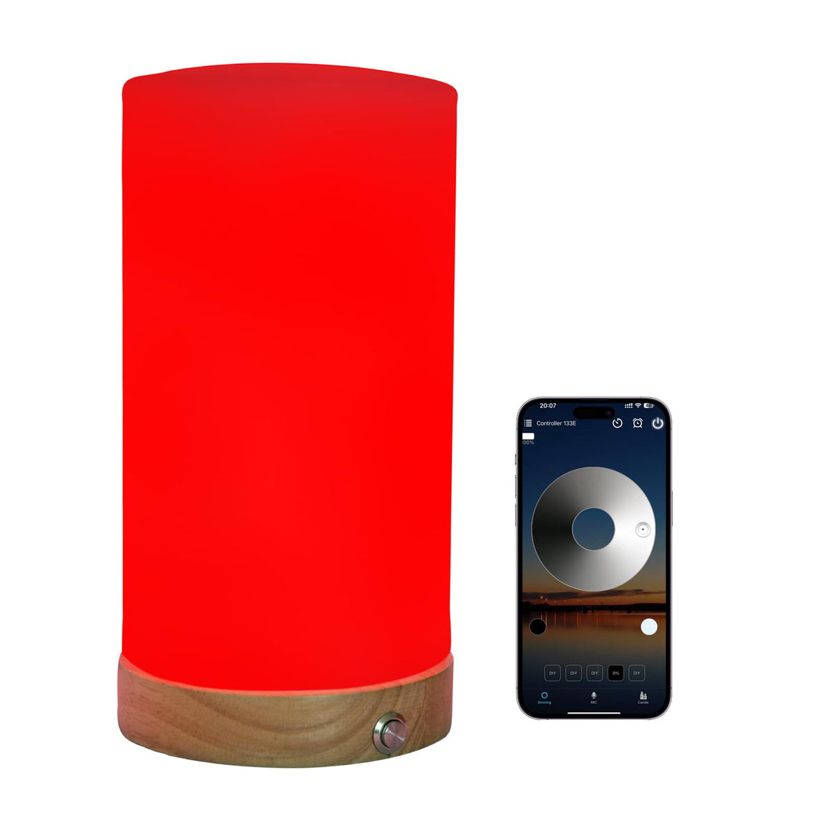 SHINGJIAO Revive red light lamp front view with warm 660nm glow for sleep-friendly ambience