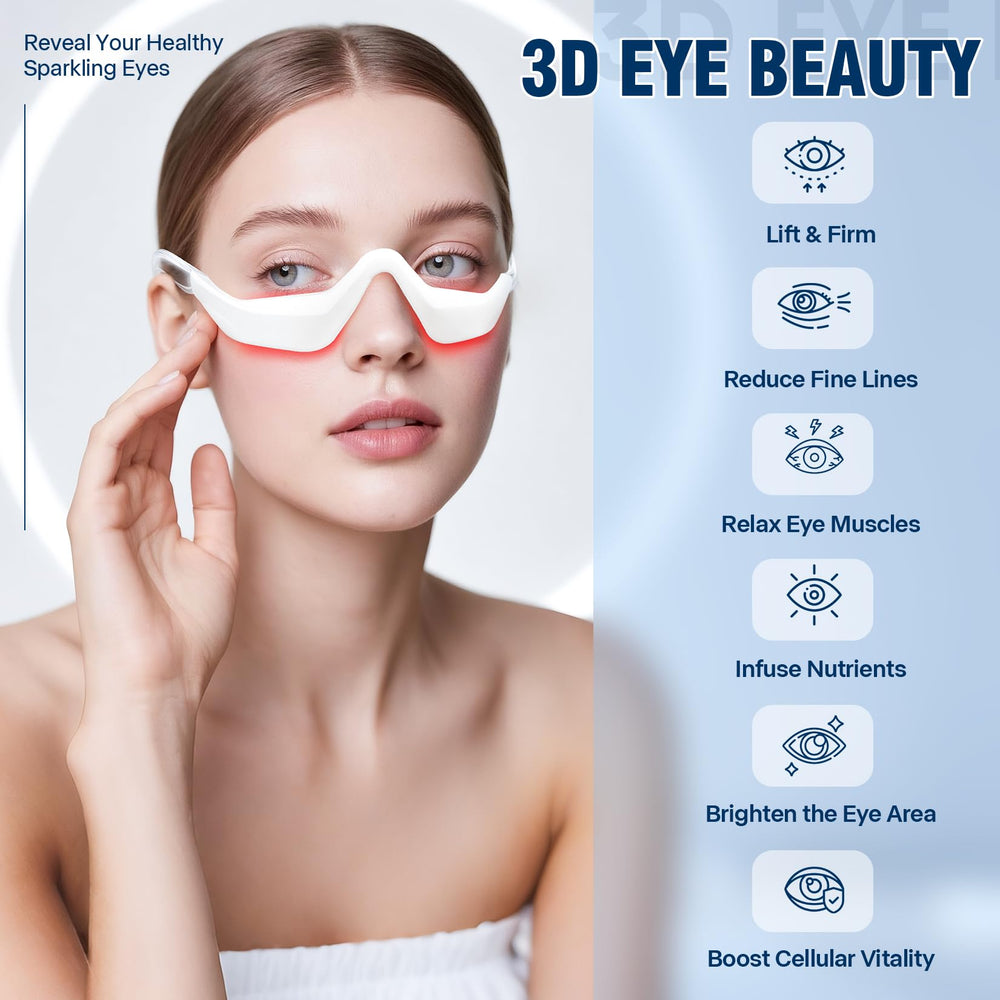 Shmian Under-Eye Therapy Glasses worn during wear test for convenience