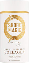 Shore Magic collagen bottle with wild fish source for daily skin support.