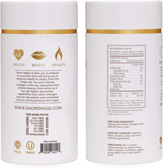 Shore Magic collagen powder poured into coffee for easy daily use.