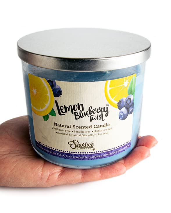 Shortie's Lemon Blueberry Twist soy wax close-up showing creamy texture.
