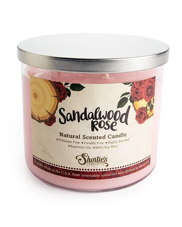Shortie's Candle Company soy wax 3-wick candle for a clean burn.