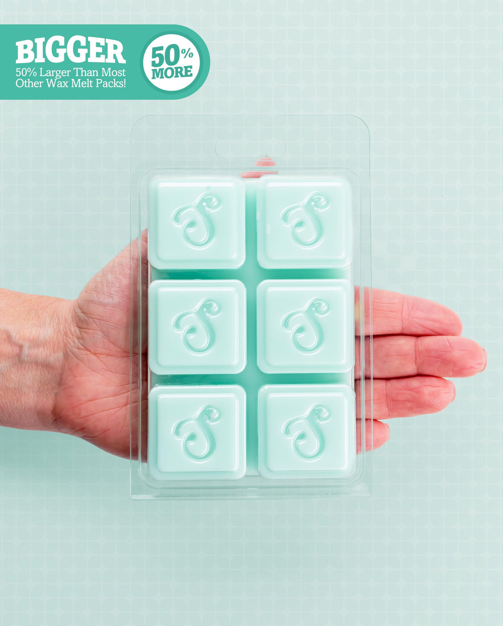 Close-up of Shortie's Iced Mint Lavender melts releasing bright mint and lavender notes.